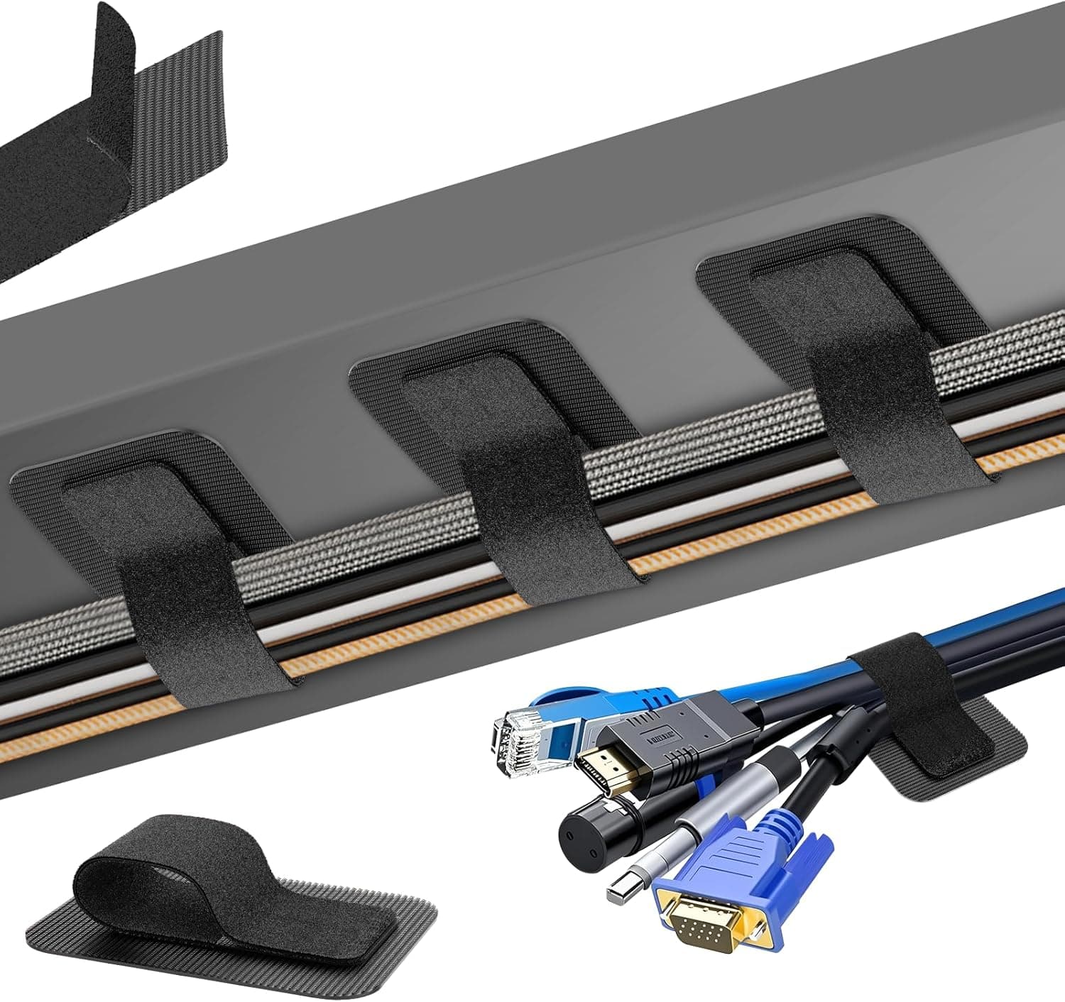 Under-Desk Cable Ties, 20 pairs, product photo from the listing