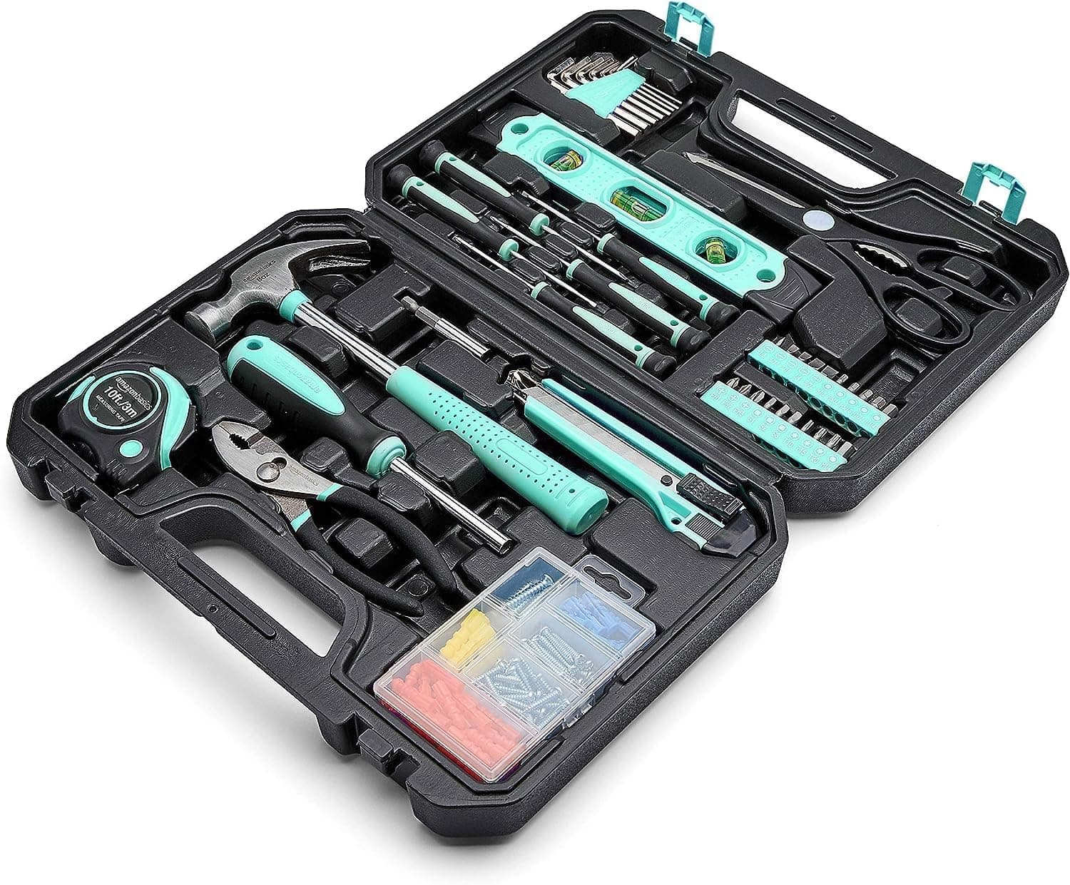 Amazon Basics 142-Piece Household Tool Kit, product photo from the listing