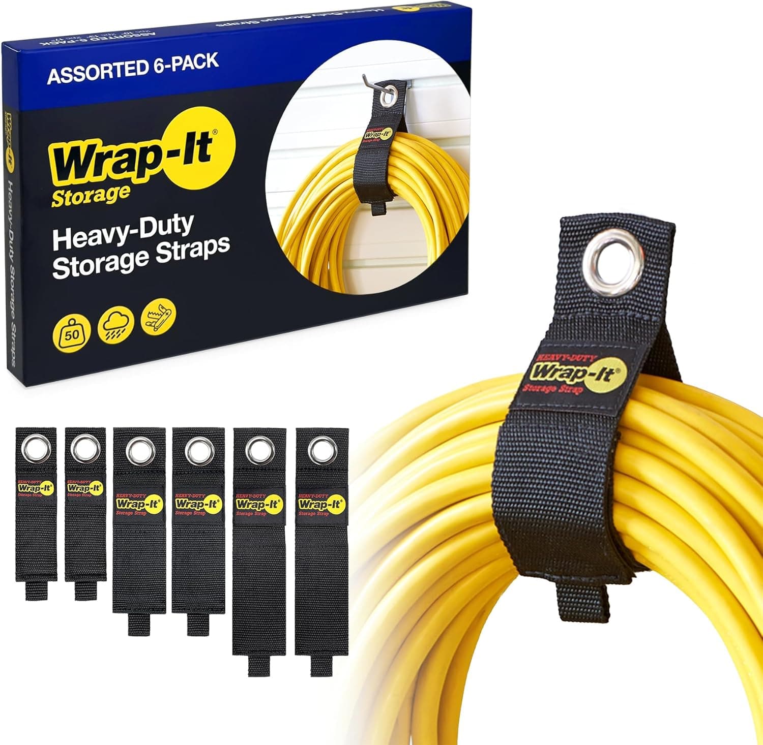 Wrap-It Heavy-Duty Storage Straps, 6-pack, product photo from the listing